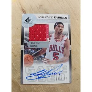 2003-04 SP Game Used #RO-AJ Jalen Rose Authentic Fabrics Autographs #/100 Bulls